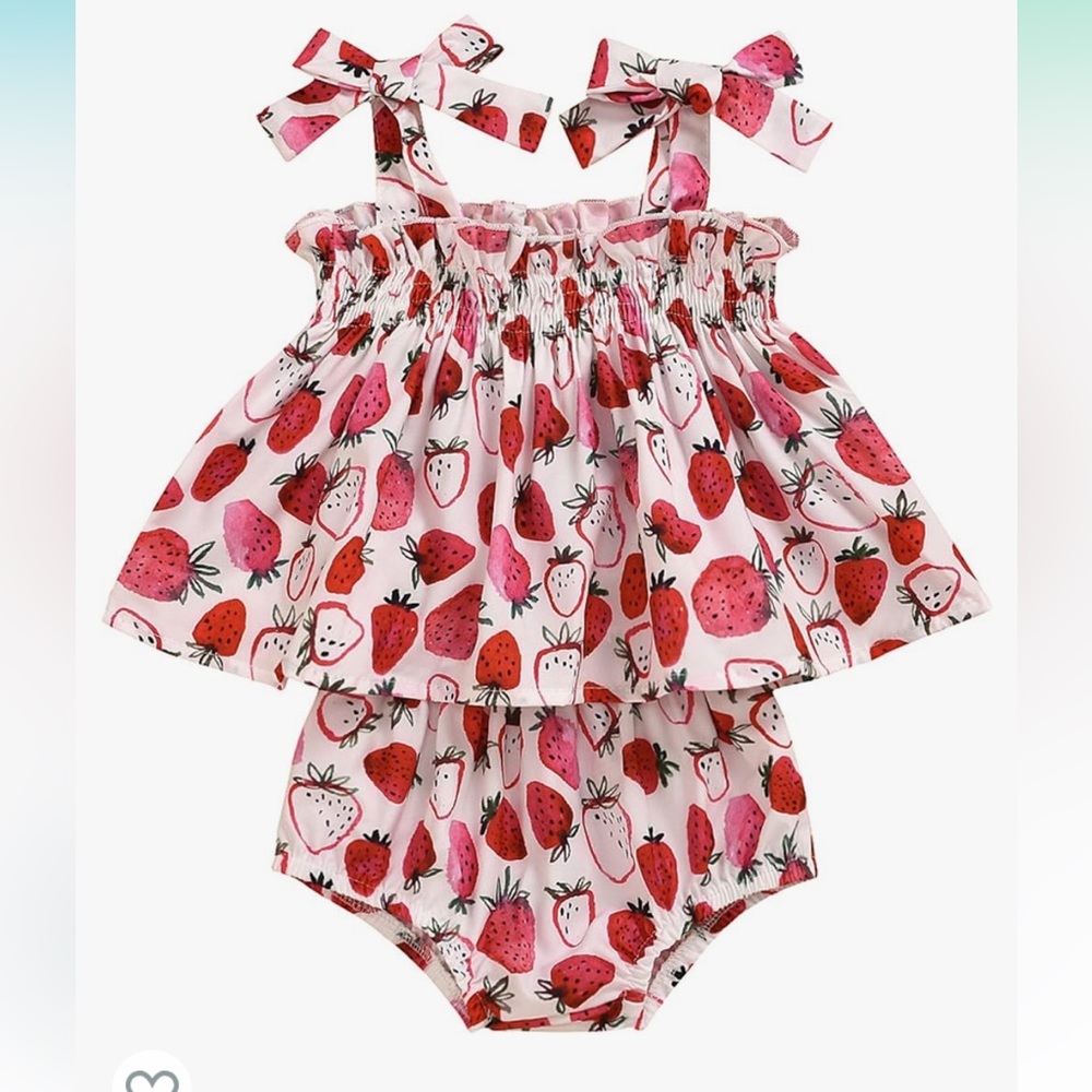 Berry first birthday strawberry baby outfit